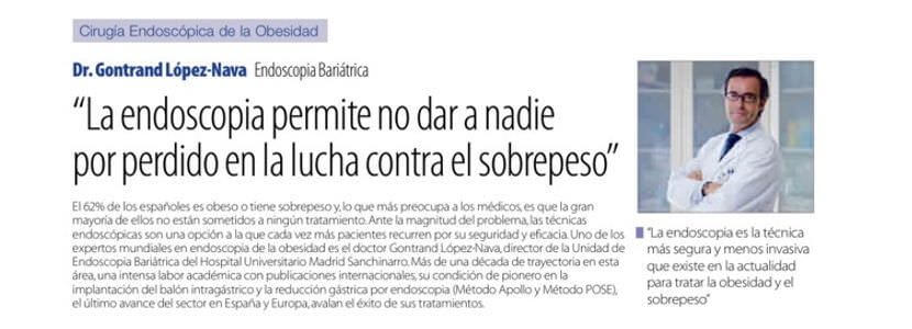 La endoscopia permite no dar a nadie por perdido en la lucha contra el sobrepeso